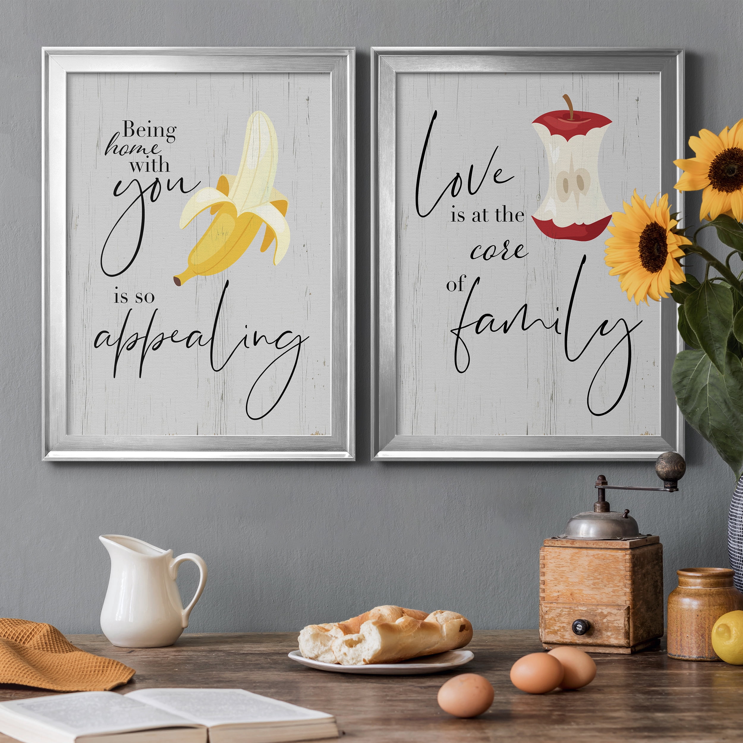 2 Piece Set So Appealing Premium Framed Canvas - Ready to Hang - 22.5 x 30.5 Each - Silver Frame