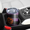 thumbnail image 5 of 20oz Tumblers Halloween Purple and Black Striped Pumpkins Stainless Steel Vacuum Insulated Double Wall Travel Tumbler Cups Mug with Lid and Straw,Cleaning Brush for Cold & Hot Drinks, 5 of 7