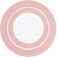 thumbnail image 2 of PLASTICPRO Elegant Plastic Dinner Plates Set Blush Rim Plastic Silverware, 64 Pack, 2 of 4