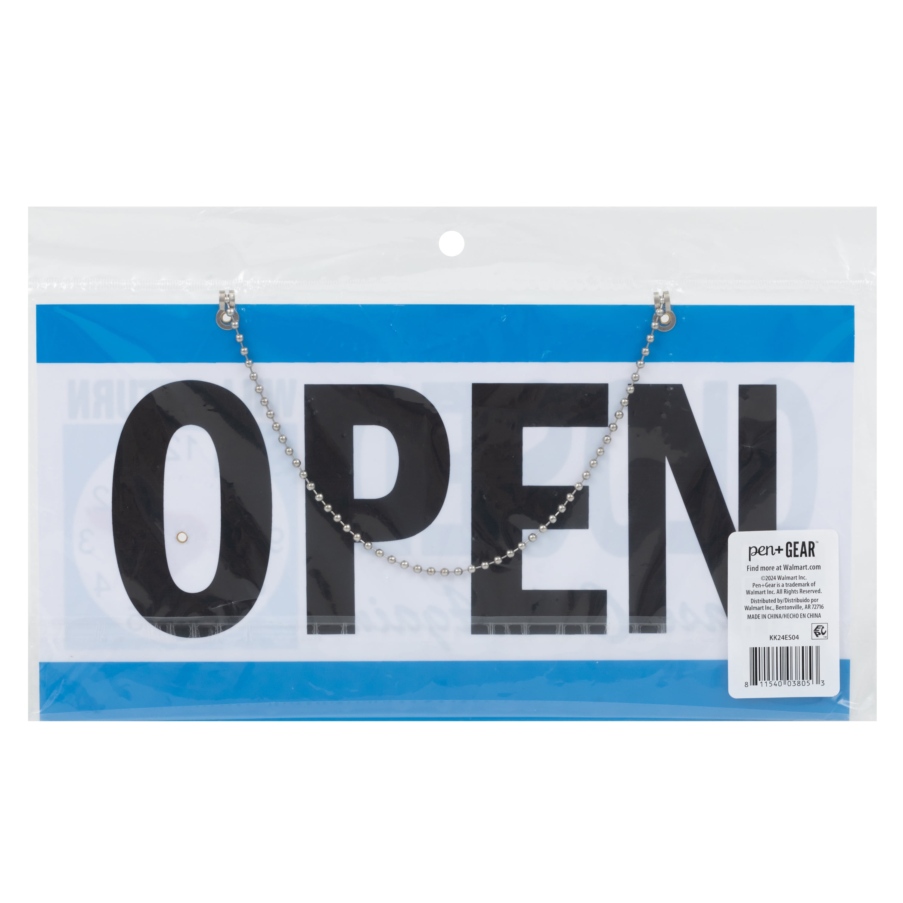 (2 pack) Pen+Gear Reversible Open & Closed Sign, 5.9 x 11.4 in, Durable PP Material, Customizable Clock