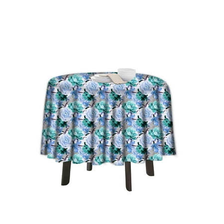 

eloria Floral Printed Round Table Cloth Resistant Washable Decorative Table Cover for Dining Table