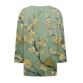 thumbnail image 4 of Womens 3/4 Sleeve Tops Square Neck Summer Shirts Blouses Buttons Pleated Floral Print Plus Size Tunic Tops Clearance, 4 of 5