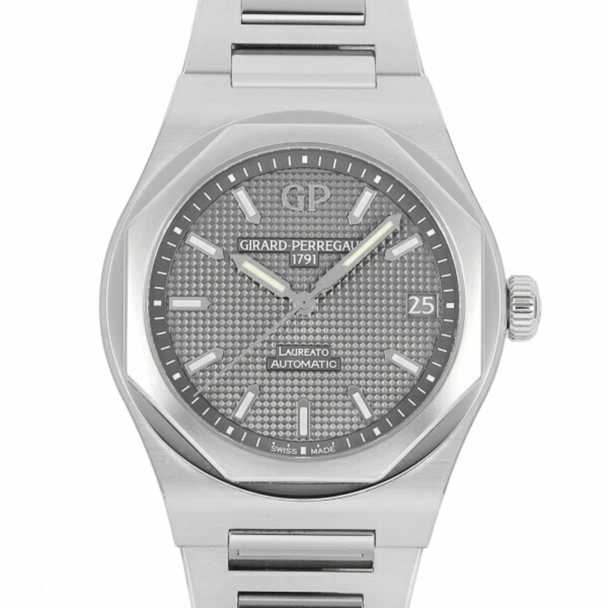 Authenticated Used Girard Perregaux GIRARD PERREGAUX Laureato 810101123111A gray dial watch