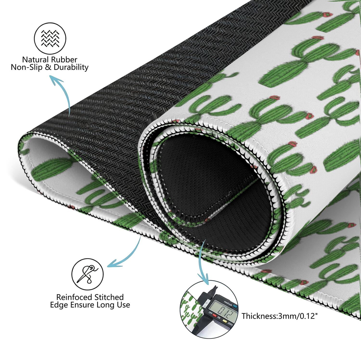 31.5 Inch Botanical Style Mahjong Mat Made of Rubber with Anti-Slip Non-Skid Backing and Noise Reduction Technology for Multi-Purpose Game Table Use
