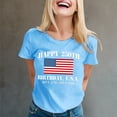 thumbnail image 2 of Patriotic T-Shirts for Women's 250th Anniversary 4th of July Graphic Casual T Shirt Printed With The For The 250th Anniversary Of The Founding Of The States (July 4th) Top Light Blue S, 2 of 4