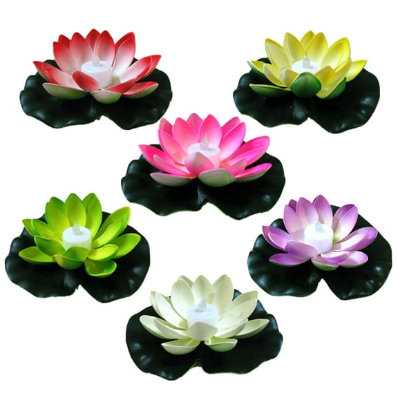SPRING PARK Artificial LED Pool Floating Lotus-Light Garden Fountain Water Flower Lamp