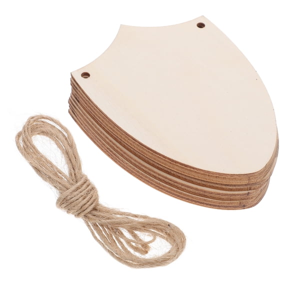 MIANGASTORE 10 Pcs Formes de Bouclier en Bois Panneau en Bois Suspendu Plaque en Bois Non Finie Découpes en Bois Vierges Projet d'Artisanat Diy Ornements pour Décoration d'Halloween Noël