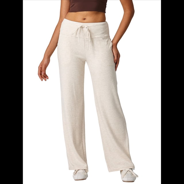 Pantalones Deportivos Anchos para Mujer con Bolsillos, Estilo Y2K Albaricoque con Leche L