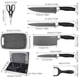 thumbnail image 2 of MDHAND Black 7-Piece Kitchen Knife Set, Black Handle German Stainless Steel Knives with Non-Stick Coating, Ergonomic Non-Slip Grip, Ultra Sharp, Dishwasher Safe, 2 of 8