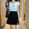 thumbnail image 3 of Minivestido de cintura alta en forma de A para mujer, estilo coreano, irregular, que cubre la cadera, versátil, otoño/invierno, recién llegado, 3 of 5