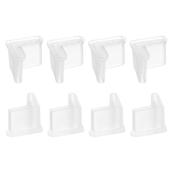Uxcell 8Pack 1" x 1" Angle Iron Foot Pad L Shaped Plastic Leg Cap Protector, Clear