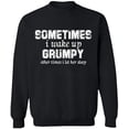thumbnail image 2 of OXI Crewneck Sweatshirt - I Wake Up Grumpy, Basic Casual Sweatshirts for Men's and Women Fleece Sweatshirt Long Sleeve - Black Small, 2 of 2