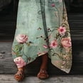 thumbnail image 7 of successthop Floral Dresses for Women Plus Size 3/4 Sleeve V Neck Sundress Ladies Maxi Dress Vintage with Pocket Green S, 7 of 7