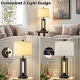 thumbnail image 3 of Lámpara de mesa Lamp TOBUSA Farmhouse de 66 cm con 2 puertos USB, 3 of 7