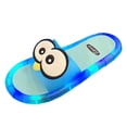 thumbnail image 2 of Samdudou Womens Slide Sandals Open Toe Slip On Flat Slippers Fun LED Light Up Sole Cute Cartoon Penguin Design Novelty Indoor Outdoor House Shoes Casual Footwear, 2 of 6