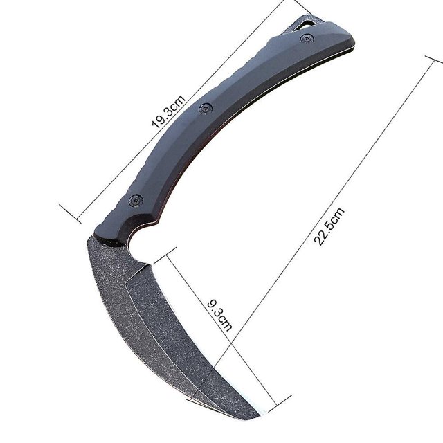 Cuchillo de hoja fija, hoz para acampar y cazar al aire libre, hoja Stonwash, nailon de alta dureza + mango de fibra de vidrio con funda