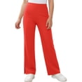 thumbnail image 6 of Dwellite Girls Flare Dress Pants for Kids School Uniform Bell Bottoms with Elastic Waist for Teens，2-13 Years Saffron 120, 6 of 6