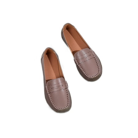 

Zodanni Ladies Breathable Moccasins Travel Comfort Slip On Flats Lightweight Nonslip Round Toe Loafers Bean Paste Color 8