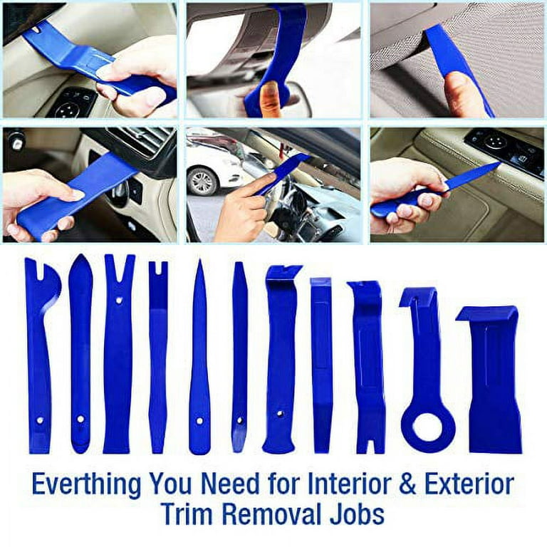 AUTOXEL 88 Pcs Trim Removal Tool,Auto Push Pin Bumper Retainer Clip Set  Fastener Terminal Remover Tool Adhesive Cable Clips Pry Kit Car Panel Radio Removal  Auto Clip Pliers, Blue 