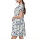 thumbnail image 2 of Fotbe Indigo Tie Dye Vestido Largo de Moda para Mujer, Vestido Tipo Camiseta con Manga Corta y Estilo Casual a Rayas y Bloques de Color, 2 of 6