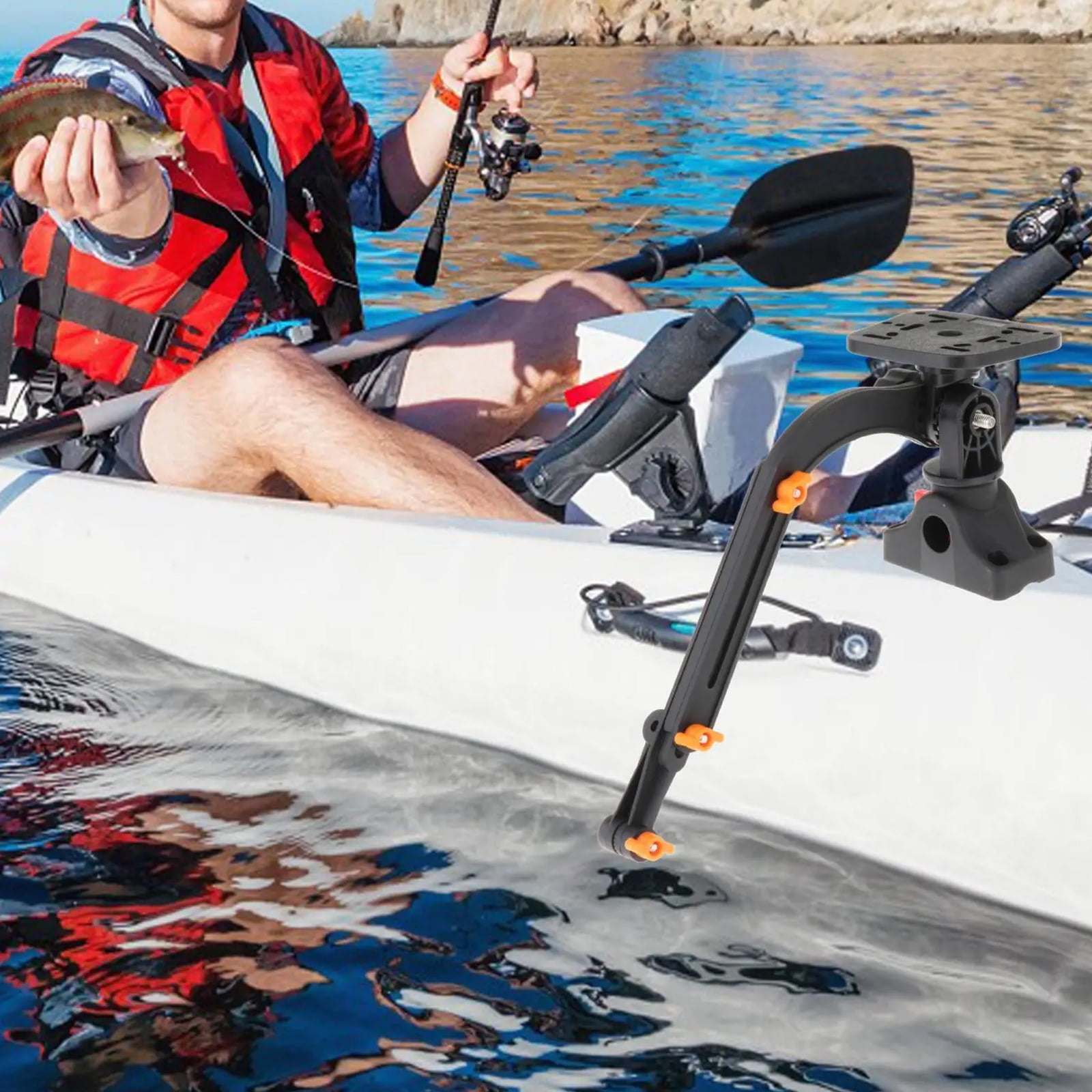 Kayaks Fish Finder Mount Marine Kayaks Transducer Mounting Arm Electronic Fish Finder Mount Base Kayaks Accessories
