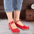 thumbnail image 3 of Shiny Kid Steps Red PU Leather Tap Dance Shoes for Girls, 3 of 8