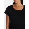 thumbnail image 4 of Time and Tru Women's Tiered Cotton Mini Dress with Short Sleeves, Sizes XS-XXXL, 4 of 5