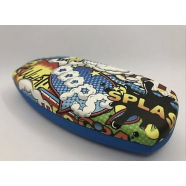 NEW Comic Multicolored Hard Metal Clamshell Eyeglasses Case - Just Fun- WITH FREE SHIPPING INCLUDED !!!