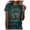 Dark Green, variant on Retro Womens Graphic T Shirts Casual Lightweight Short Sleeve Crew Neck Tee Summer Top Black L