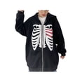 thumbnail image 3 of Yuemengxuan Women Full Zip Hoodies, Long Sleeve Heart Skeleton Print Loose Sweatshirts, 3 of 9