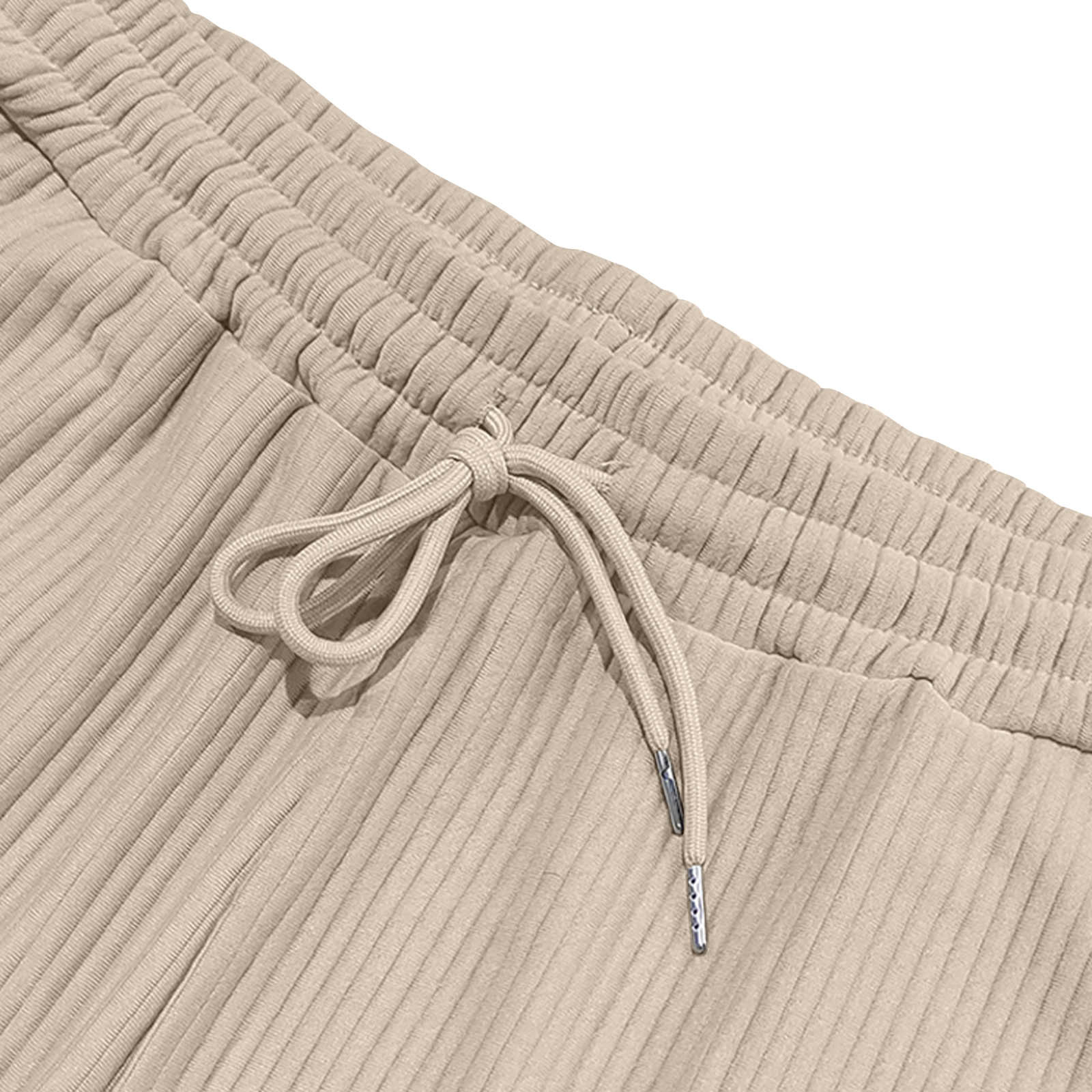 Men's Ribbed Tracksuit Sets Casual Stand Collar Sweatshirt and Straight Leg Sweatpants Suits