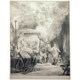 thumbnail image 2 of Rembrandt van Rijn 12x14 Black Ornate Wood Framed Double Matted Museum Art Print Titled: The Death of the Virgin (C.1639), 2 of 5