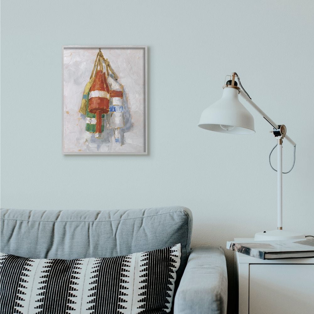 Stupell Industries Boat Buoy Ocean Lake Red Green Painting Framed Wall Art by Ethan Harper