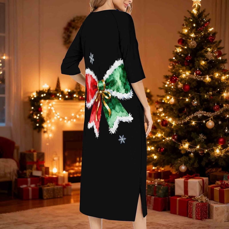 white christmas dresses Blue Zone | Christmas Reindeer Print Pajama Set main image 1