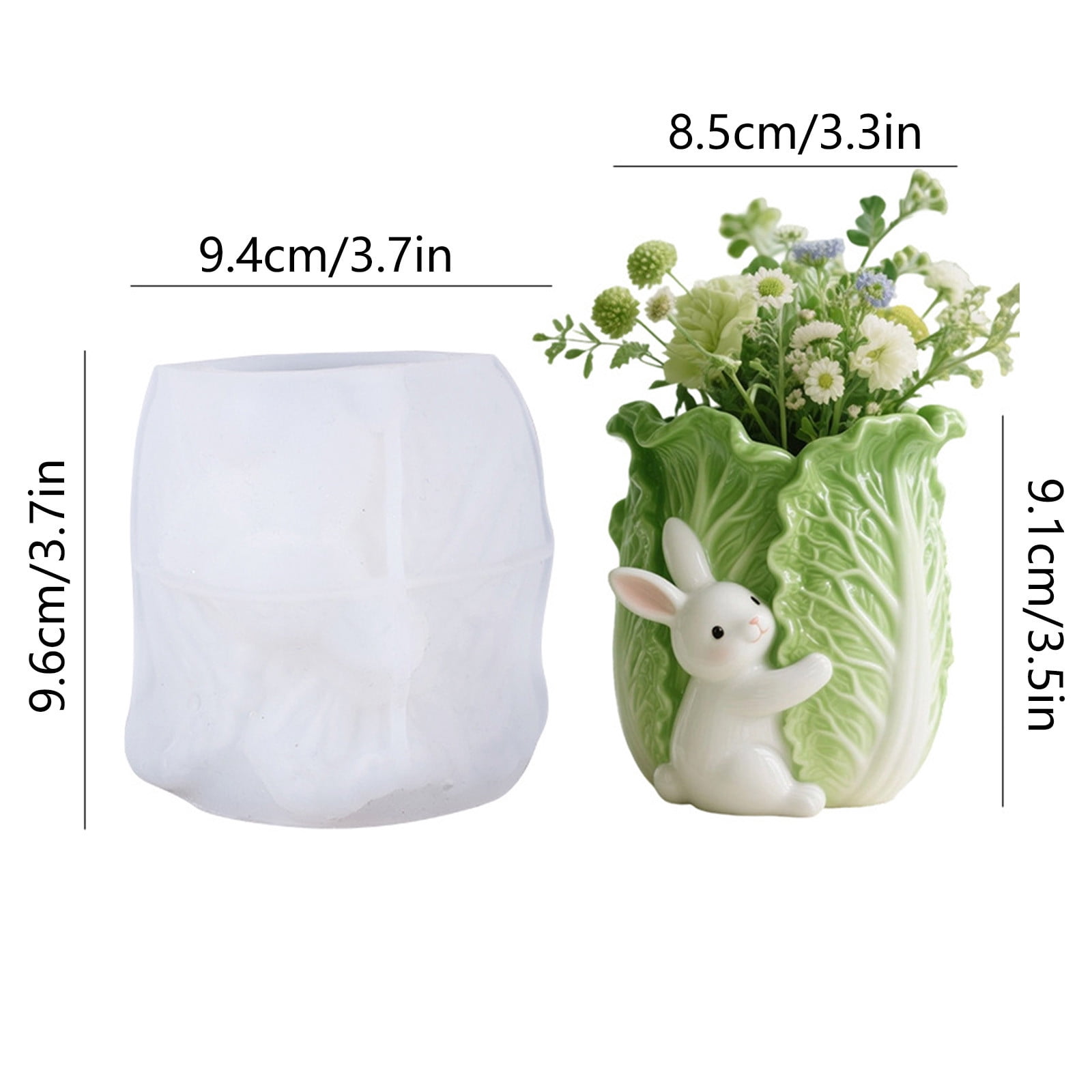 REZUOFI 3 Pcs Easter Silicone Molds Set for Resin Crafts Bunny Planter Cup Flexible Soft Molds for Candle Soap Making Spring Home Decorations and Gifts