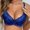 Blue, variant on Women's Double Lace Plus Size Bra Khaki 85C