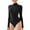 Black, variant on Women's Turtle Neck Long Sleeve Bodysuit Basic Slim Fit Double Lined Lightweight Layering Bodysuit