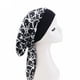 thumbnail image 1 of Gorro de moda Impreso Turbante elástico Envoltura para el cabello Envoltura para el del cabell el cáncer Pérdida de cabello , Alfabeto Negro Soledad Gorro de dormir, 1 of 6