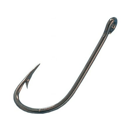UPC: 0047708024020 | Eagle Claw 084-2 Plain Shank Offset Hook Size 2 Curved Point Ringed