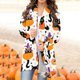 thumbnail image 2 of Moda mujer camiseta de manga larga otoño frente abierto suelto prendas de vestir exteriores blusa estampada abrigo Tops Halloween Cardigan blusa Fridja  hkj2444, 2 of 6