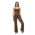 thumbnail image 3 of IDOPIP Womens Workout Sets 2 Piece Spaghetti Straps Square Neck Crop Top Straight Butt-lifting Leg Yoga Pants Pilates Outfits, 3 of 6