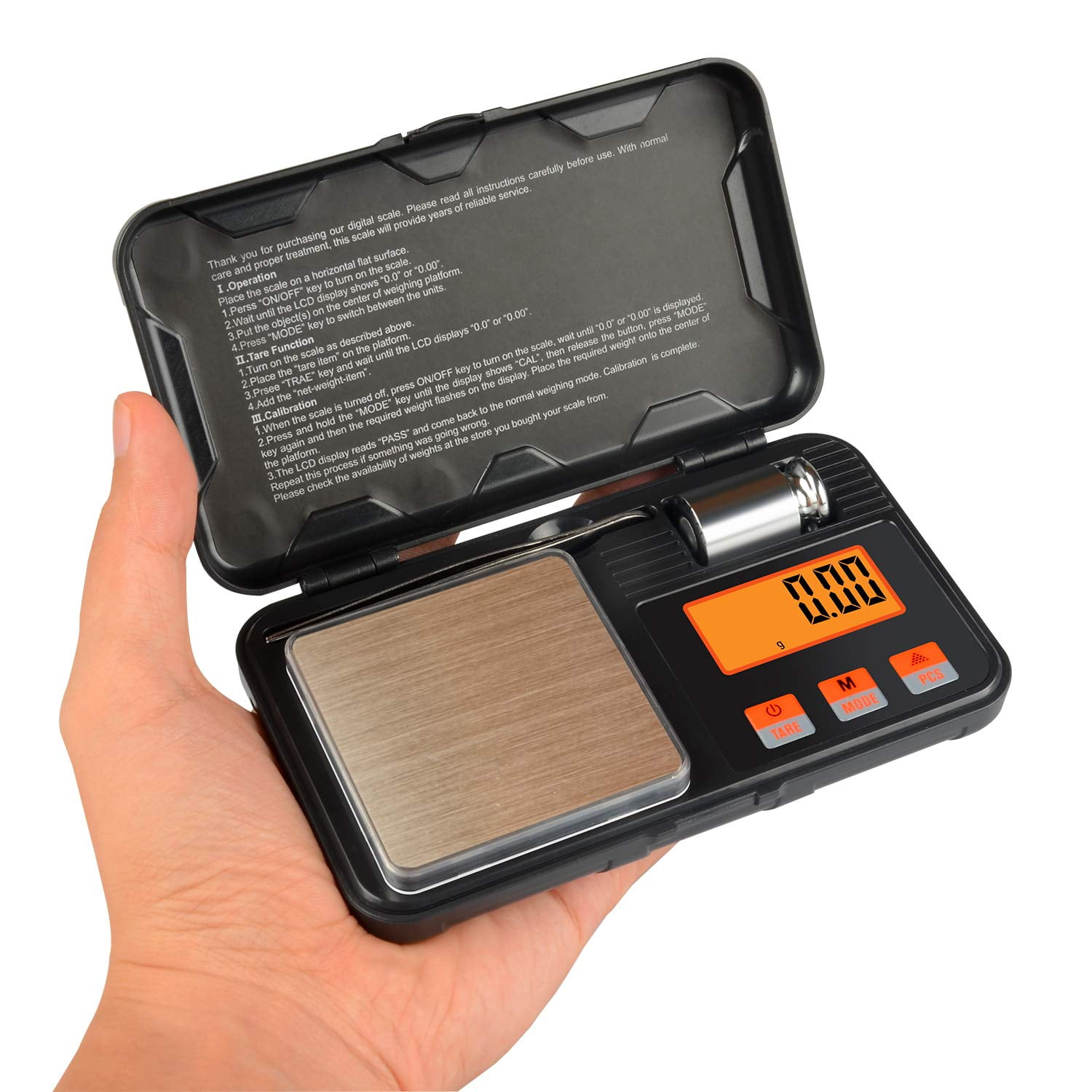 Digital Pocket Scale, 200g x 0.01g 50g/0.001g Jewelry Gram Scale, 6 Units Conversion Mini Scale with LCD Display, Tare Function for Food, Jewelry, Medicine, Coffee
