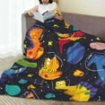 thumbnail image 6 of Honeii Dinosaurs in Space Print Fleece Blanket - Throw Blanket for Bed, Sofa, Couch, Camping, and Travel , Microplush Ultra Soft Warm Blanket-50"x40", 6 of 7