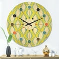 thumbnail image 2 of Designart 'Abstract Retro Geometrical Design Pattern III' Mid-Century Modern Wood Wall Clock, 2 of 5