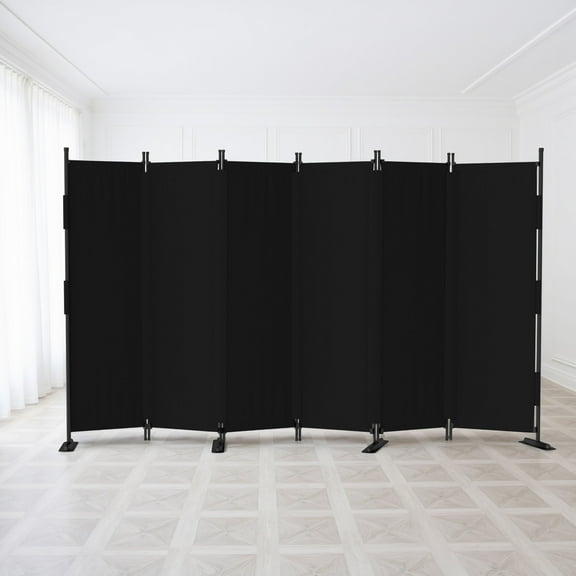 6 Panel Upgraded Freestanding Folding Privacy Screen Room Divider,Black