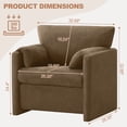 thumbnail image 2 of Oversized Accent Chair, 32.68" Wide Modern Armchair with Deep Seat, Mid-Century Comfy Reading Chair, Chenille Sofa Chair, Brown, 2 of 7