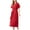 Red, variant on Women's Long Robes Lightweight Soft Short Sleeve Bathrobes with Belt Warm Comfy Sleepwear with Pockets