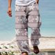 thumbnail image 1 of Pantalones largos de verano para hombre, informales, a la moda, con estampado, cintura elástica, rectos, de poliéster, 1 of 5