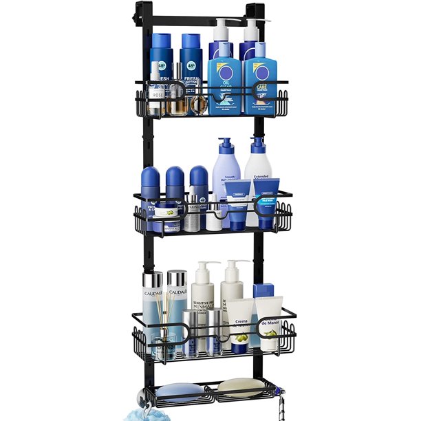 Consumest 4 Tier Over The Door Shower Caddy Shelf with Soap Holder
