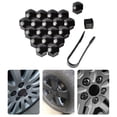 thumbnail image 4 of Tapas de tuerca de rueda de automóvil Universal Auto Hub Tornillo Tornillo Reemplazo Polvo a prueba de neumáticos Tornillos Protector con clip Negro 19mm 20 Piezas kenally VI014416-02, 4 of 7